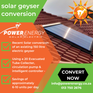 Solar geyser Conversion